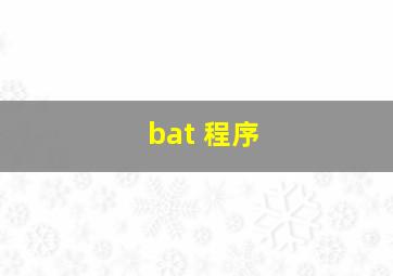 bat 程序